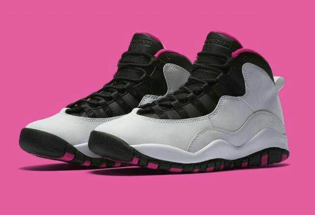 2016 Women Air Jordan 10 White Black Pink Shoes